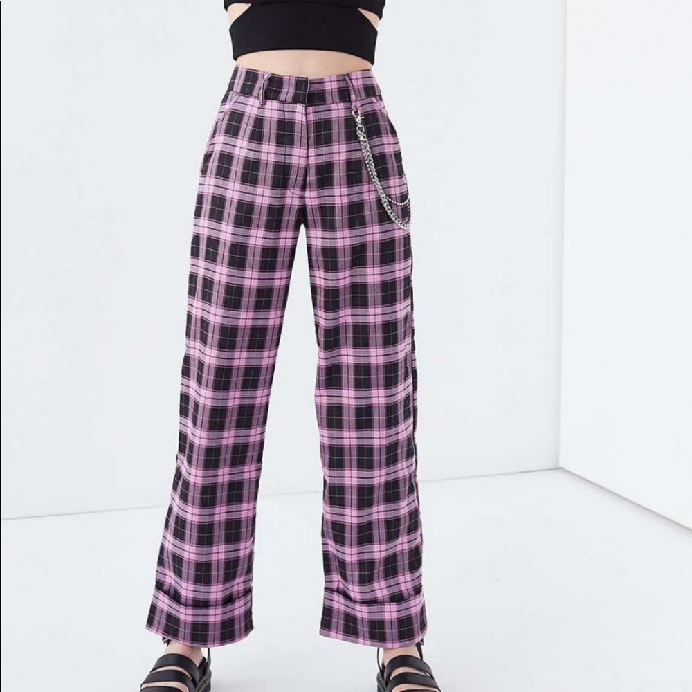 I AM GIA aria chain plaid pants